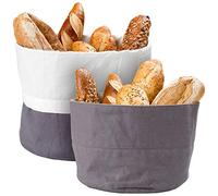 Lot de 2 corbeilles à pain 100% coton, Ø 20 cm et Ø 25 cm [Rosenstein & Söhne]