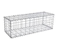 Lot de 2 corbeilles gabions - En pierre - Épaisseur du fil : 4 - Avec entretoises - 100 x 30 x 30 cm