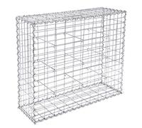 Lot de 2 corbeilles gabions - En pierre - Épaisseur du fil : 4 - Avec entretoises - 100 x 50 x 30 cm