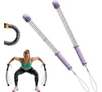 Lot de 2 Corde de combat sans fil, adjustable ropeless battle rope, entraînement HIIT, cardio et exercices de force pour la maison et l'extérieur (Purple)