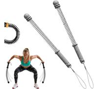 Lot de 2 Corde de combat sans fil, adjustable ropeless battle rope, entraînement HIIT, cardio et exercices de force pour la maison et l'extérieur (Gray)