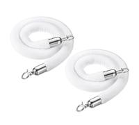 Lot de 2 Corde de Poteau en Velours,Corde Concierge,Corde de Barrière,Corde for Séparateur de File D'attente,Corde de Contrôle des Foules avec Crochets,pour Fête,T(Size:3ft/90cm,Color:Crochet argenté)