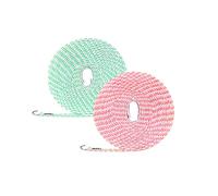 Lot de 2 cordes à linge réglables pour l'extérieur, corde à linge coupe-vent avec crochets, pour intérieur et extérieur, idéal pour le camping (5 m)