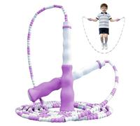 Lot de 2 cordes à sauter segmentées souples à longueur réglable sans nœuds pour femmes, hommes et enfants pour garder la forme, l'entraînement et la perte de poids (violet clair)