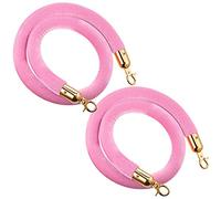 Lot de 2 cordes contrôle des foules en velours rose, barrières corde avec fermoirs dorés for grandes ouvertures, poteau suspendue, file d'attente(Pink-gold Hook,10ft/305cm)
