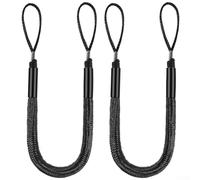 Lot de 2 cordes d'amarrage élastiques avec flotteurs en mousse pour kayak, canoë, planche à pagaie, bateau à moteur, système d'amarrage rapide, couleur noire, 1,2 m, extensible à 1,5 m, accessoire de