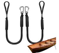 Lot de 2 cordes d'amarrage élastiques pour bateaux - Corde d'accueil élastique avec clip en acier inoxydable - Corde d'accueil extensible de 4 pieds - Accessoires d'accueil - Lignes d'amarrage