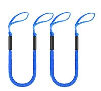 Lot de 2 cordes d'amarrage extensibles pour ponton, jet ski, SeaDoo, WaveRunner, kayak, bateau de pêche, accessoires de bateau, 1,2 m à 1,5 m, bleu