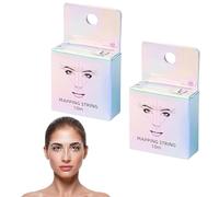 Lot de 2 cordes de cartographie des sourcils pré-encrées blanches - Outil cosmétique essentiel pour le microblading et l'épilation à la cire pour le maquillage permanent des sourcils (10 m)