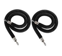 Lot de 2 cordes de contrôle de file d'attente en velours noir de 1 m avec crochets argentés, idéales pour les mariages, événements, théâtres et grandes ouvertures