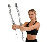 Lot de 2 cordes de fitness en acier TPR 44 cm Gris clair Home