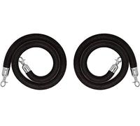 Lot de 2 Cordes de Guidage en Velours avec Crochets en Acier Inoxydable - Cordes de 2,4 m pour la Gestion des foules et la création de barrières de File d'attente pour Les théâtres, Les évén