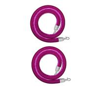 Lot de 2 Cordes de Guidage en Velours de 1,5 m avec Crochets argentés pour la Gestion des foules - Idéales pour Les banques, Les théâtres et Les événements - Disponibles en Violet, Noir, Bla