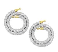 Lot de 2 cordes de poteau - 10 pieds, cordes de barrière de contrôle des foules avec mousquetons dorés/argentés for la gestion des événements(Gold Hook,305cm)