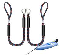 Lot de 2 cordes de ressort de bateau, corde élastique de 4 pieds avec clips en acier inoxydable, attaches élastiques réglables sans traction | Accessoires d'amarrage pour bateaux, kayaks, yachts