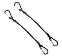 Lot de 2 cordes élastiques avec mousqueton, corde élastique polyvalente en caoutchouc pour sécuriser bâches, bagages, tentes, vélos, meubles de jardin, 30 cm