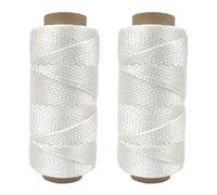 Lot de 2 cordes en nylon tressé pour maçonnerie et projets de jardinage - Ficelle en nylon pour attacher des plantes et marquage de construction - 76 m