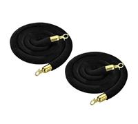 Lot de 2 cordes en velours noir de 90 cm - Barrière de contrôle de la foule avec mousquetons, idéale pour séparer les files d'attente dans les hôtels, les théâtres et les événements (taille : 1,2 m)