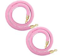 Lot de 2 cordes en velours rose de 1,5 à 3 m - Barrière de contrôle de la foule pour événements sur tapis rouge, décorations de fête et gestion des files d'attente avec crochets (4,5 m)