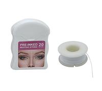Lot de 2 cordes pré-encrées pour cartographie des sourcils, fil d'encre facile à utiliser (blanc)