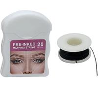 Lot de 2 cordes pré-encrées pour cartographie des sourcils, fil d'encre facile à utiliser (noir)