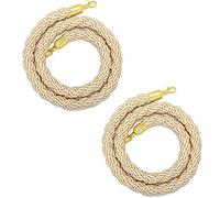 Lot de 2 cordes torsadées avec crochet - 4 m - Corde tressée en chanvre pour hôtel, concert, théâtre, événement, contrôle de foule et gestion élégante des files d'attente