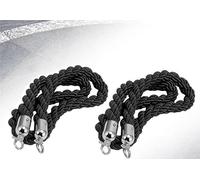 Lot de 2 cordes torsadées noires for barrières de file d'attente - Cordes de poteau en nylon durables for le contrôle des foules et la gestion des événements(240cm)