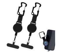 Lot de 2 Cordon antivol pour téléphone portable - sangle de lanière, Cordon rétractable antivol, Sangle anti-chute avec mous queton, pour HommeFemme Randonnée Montagne Pêche et Activités Extérieures
