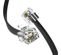 (Lot de 2) Cordon téléphonique modulaire, 6P4 C RJ11 Plugs, 4 Fil conducteur Ligne téléphonique câble (Noir)