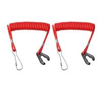 Lot de 2 cordons d'allumage pour moteur hors-bord pour interrupteur d'arrêt de sécurité du moteur avec composants en polyuréthane et alliage d'aluminium