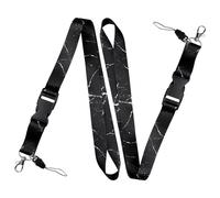 Lot de 2 cordons de cou, cordon pour clé, cordon pour téléphone portable, cordon pour homme, cordon portable, porte-clés, chaîne pendentif pour téléphone portable (noir)