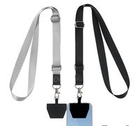 Lot de 2 cordons de protection universels multifonctionnels pour téléphone portable - 2 sangles tour de cou réglables, 2 patchs pour téléphone portable, compatibles avec la plupart des smartphones