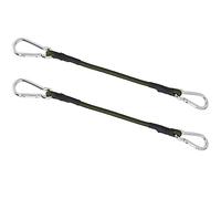 Lot de 2 Cordons élastiques Robustes, Mini-Sangles d'attache, Cordon élastique de 30 cm avec Mousqueton, pour Le Camping, Les Bagages, Les Voyages