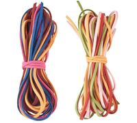 Lot de 2 cordons en daim pour la fabrication de bijoux - Cordon plat en cuir de 2 mm pour colliers, bracelets, boucles d'oreilles, loisirs créatifs