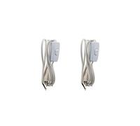 - Lot de 2 cordons + interrupteur luminaire 1,5m - Blanc