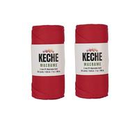 Lot de 2 cordons pour macramé - 2 mm - En polyester pour chemin de table, décoration murale et plantes à suspendre - 220 m - Rouge