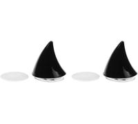Lot de 2 cornes noires pour casque de moto / oreilles de chat - Décoration d'angle - Ventouse souple - Accessoires de décoration pour casque de moto