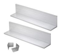 Lot de 2 cornières en aluminium, barres en alliage d'aluminium en L de 11,8 x 2 x 2 pouces, profilé extrudé à 90 degrés, léger pour projets DIY, cadres industriels, construction, atelier