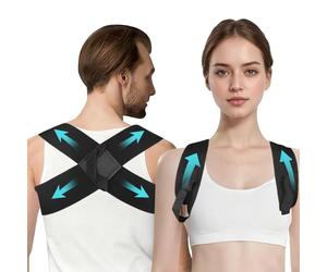 Lot de 2 correcteurs de posture pour le dos, bretelles correctrices de posture, ergonomiques, posture saine, soulage les douleurs au cou, aux épaules et au sommet, correction de la posture, pour homme