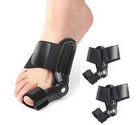 Lot de 2 correcteurs d'oignon pour homme et femme - Orthopédiques - Correcteurs d'orteils pour orteils pliés - Protection réglable pour oignon - Pour soulager les oignons - Soutien jour et nuit (noir)