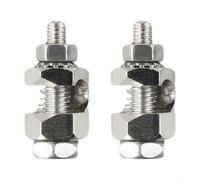 Lot de 2 cosses de mise à la terre solaires | Cuivre étamé pour fixation de terre pour cadre de panneau photovoltaïque de 0,8 à 4,5 mm | Borne hexagonale pour système de serre de toit | AWG 14-6