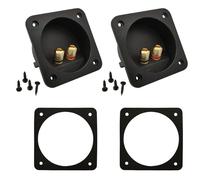 Lot de 2 cosses de terminal pour enceinte - Double reliure professionnelle - 7,9 cm - Rond - Plaqué or - Type bouton