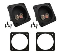 Lot de 2 cosses de terminal pour enceinte - Double reliure professionnelle - 7,9 cm - Rond - Plaqué or - Type bouton