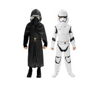 Lot de 2 costumes La Guerre des Étoiles Kylo Ren et Stormtrooper pour enfants - Taille enfant : 110 à 116 (taille M)
