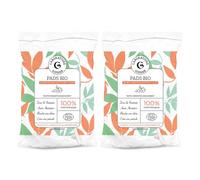 Lot de 2 Coton Pads Certifiés BIO - 2 x 180 Rectangles 8 x 10 cm - Haute Absorption - Sans Chlore - Testés Dermatologiquement