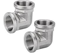 Lot de 2 coudes coudées en acier inoxydable 90° 1" IG x 1" IG IG - Adaptateur coudé de tuyau 1" - Raccords sanitaires DN25 - Convient pour l'eau potable