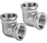 Lot de 2 coudes en acier inoxydable 90° - 3/4" IG/IG - 90° - Avec filetage intérieur - Raccords sanitaires DN20 - Convient pour l'eau potable
