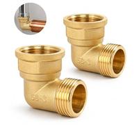 Lot de 2 coudes en laiton 90°, 1" AG/IG coude en laiton, DN 25 raccord Coudé en Laiton pour installations d'eau et systèmes de chauffage central