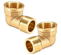 Lot de 2 coudes en laiton 90° 1" IG/AG DN 25 - Filetage intérieur x filetage extérieur - Raccords sanitaires - Coude en laiton à 90° - Pour tuyau d'eau
