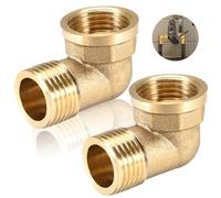 Lot de 2 coudes en laiton - 90° - Filetage intérieur x filetage extérieur - DN20 - Coude de 90° en laiton - 3/4" IG/AG - Coude en laiton